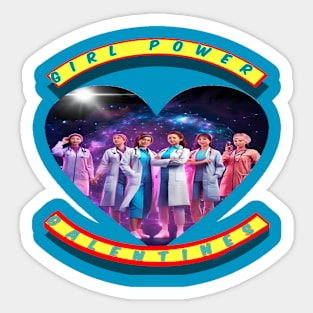 Girl power galantines , space medics Sticker